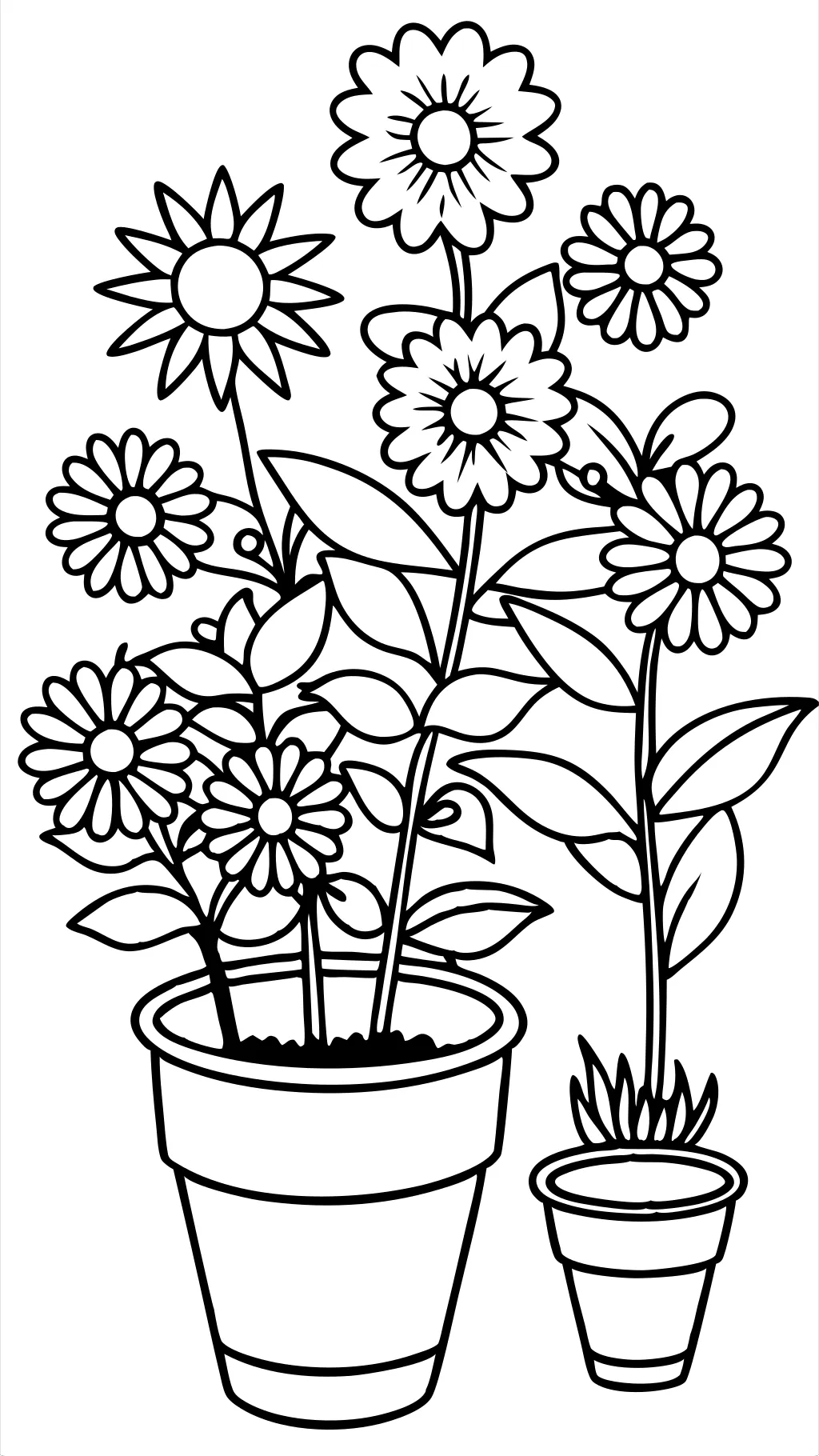 coloriages de pot de fleurs